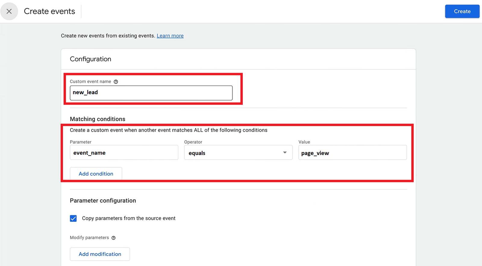 Setting up conversion tracking in Google Analytics 4, step 3