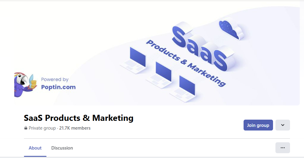 Example of SaaS content marketing on Facebook